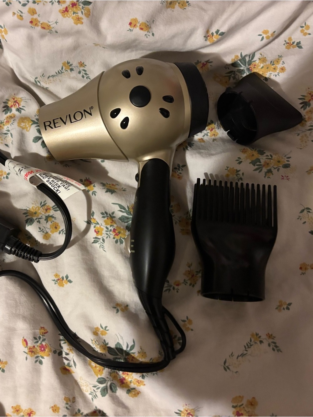 Revlon Compact Hair Dryer in Metallic Gold and Black